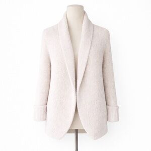 BAREFOOT DREAMS PLUSH COCOON SWEATER CARDIGAN EUC SUPER SOFT OATMEAL SIZE L/XL